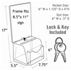 Azar Displays Clear Medium Molded Lottery Box W/ Pocket, Lock and Key 206009